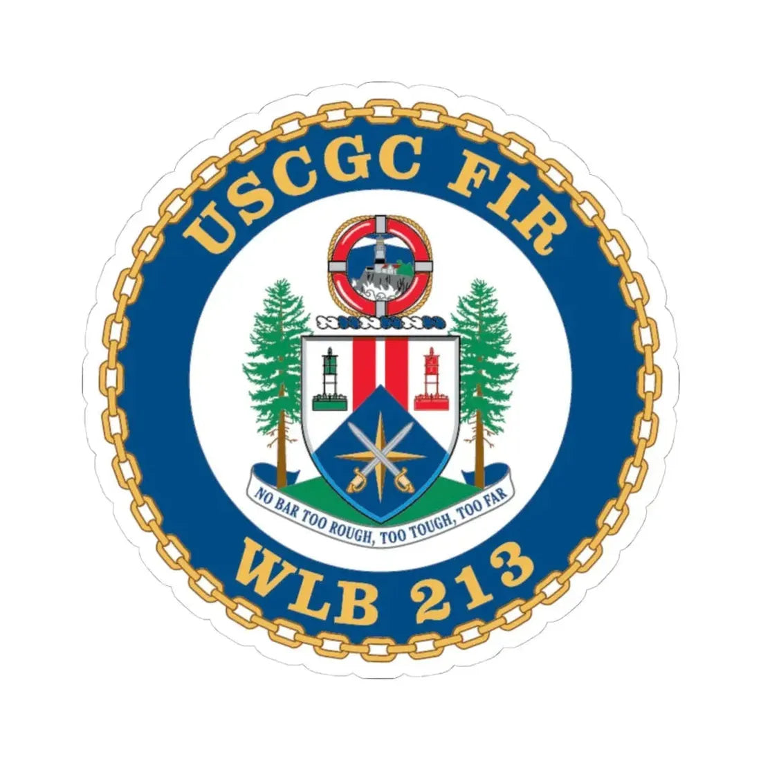USCGC Fir WLB 213 (U.S. Coast Guard) STICKER Vinyl Kiss-Cut Decal 4 Inch White - The Sticker Space