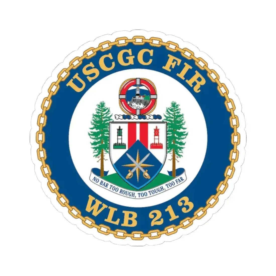 USCGC Fir WLB 213 (U.S. Coast Guard) STICKER Vinyl Kiss-Cut Decal 4 Inch White - The Sticker Space