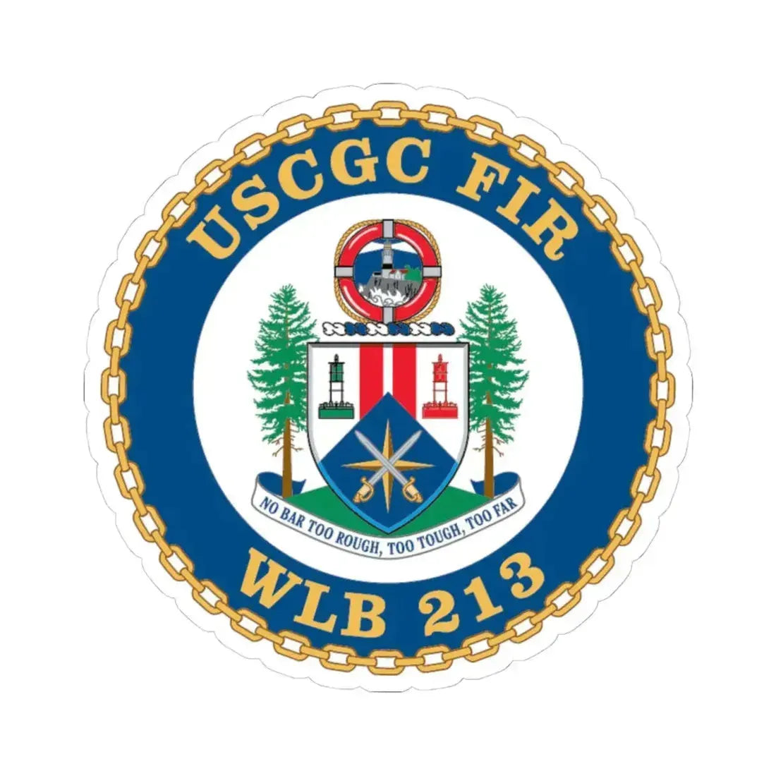 USCGC Fir WLB 213 (U.S. Coast Guard) STICKER Vinyl Kiss-Cut Decal 4 Inch White - The Sticker Space