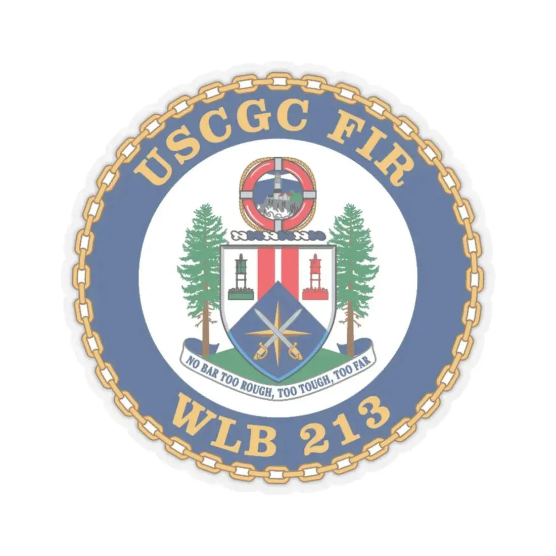 USCGC Fir WLB 213 (U.S. Coast Guard) STICKER Vinyl Kiss-Cut Decal 6 Inch Transparent - The Sticker Space