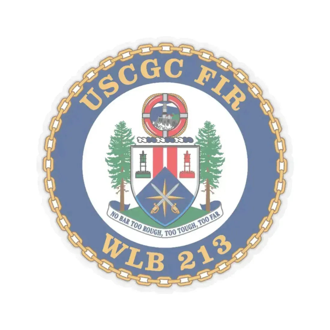 USCGC Fir WLB 213 (U.S. Coast Guard) STICKER Vinyl Kiss-Cut Decal 6 Inch Transparent - The Sticker Space