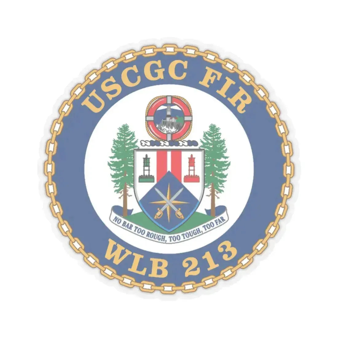 USCGC Fir WLB 213 (U.S. Coast Guard) STICKER Vinyl Kiss-Cut Decal 6 Inch Transparent - The Sticker Space