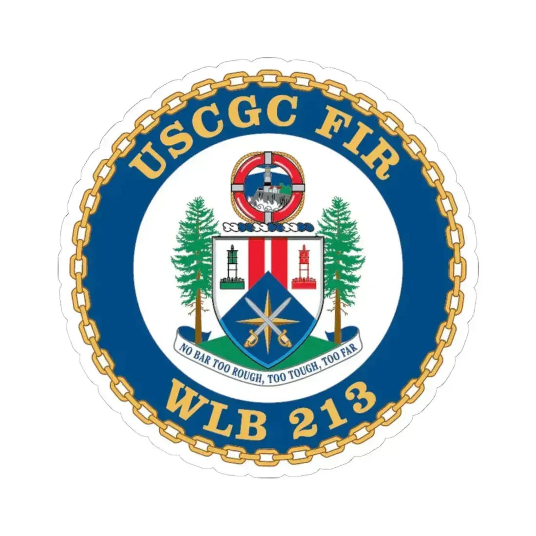 USCGC Fir WLB 213 (U.S. Coast Guard) STICKER Vinyl Kiss-Cut Decal 6 Inch White - The Sticker Space