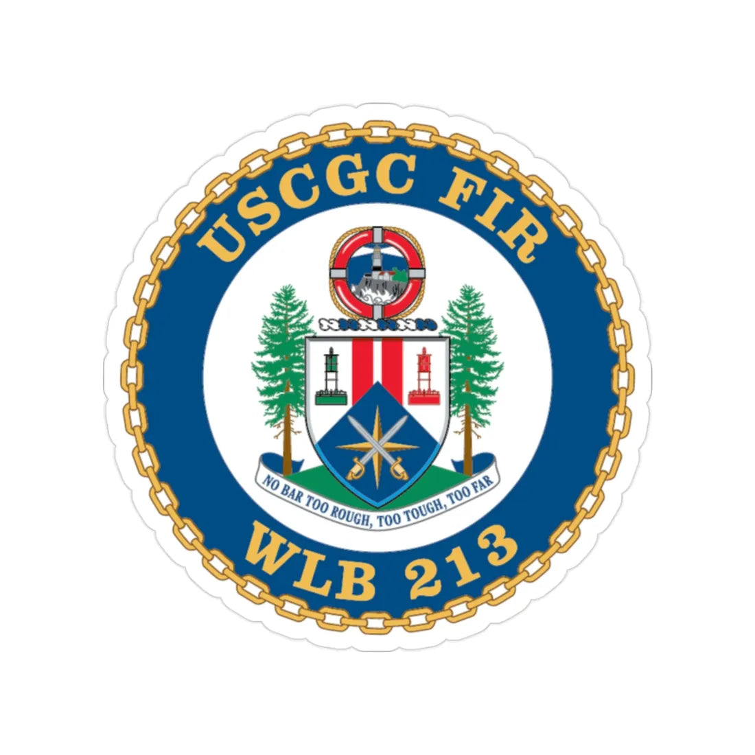 USCGC Fir WLB 213 (U.S. Coast Guard) Transparent STICKER Die-Cut Vinyl Decal 2 Inch - The Sticker Space