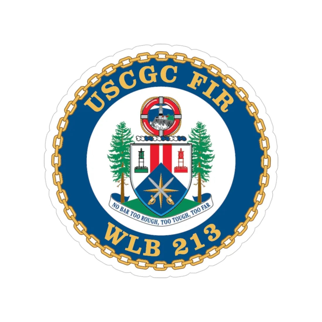 USCGC Fir WLB 213 (U.S. Coast Guard) Transparent STICKER Die-Cut Vinyl Decal 3 Inch - The Sticker Space