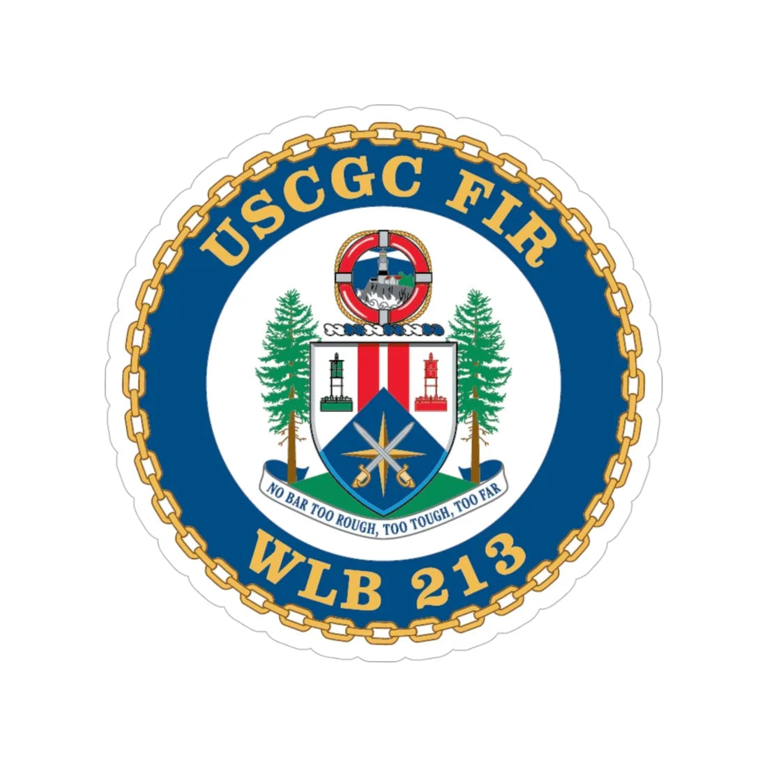 USCGC Fir WLB 213 (U.S. Coast Guard) Transparent STICKER Die-Cut Vinyl Decal 4 Inch - The Sticker Space