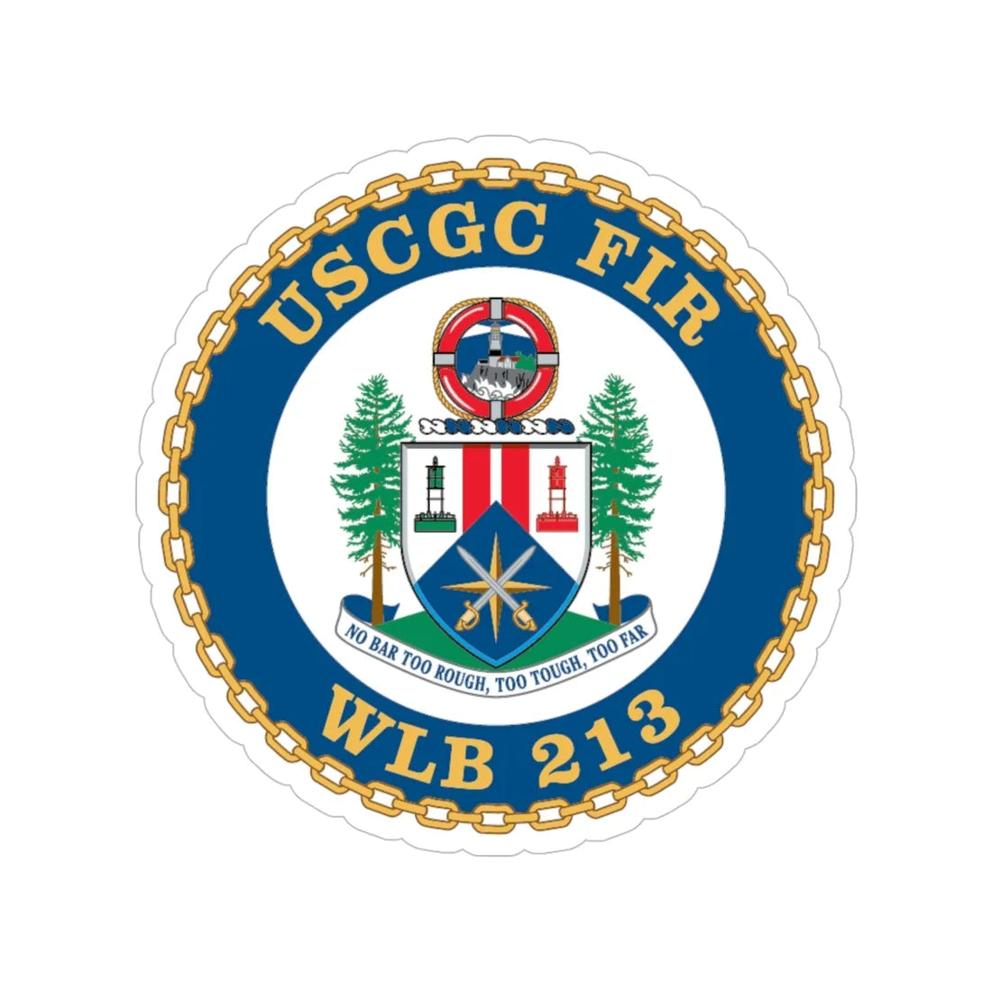 USCGC Fir WLB 213 (U.S. Coast Guard) Transparent STICKER Die-Cut Vinyl Decal 5 Inch - The Sticker Space