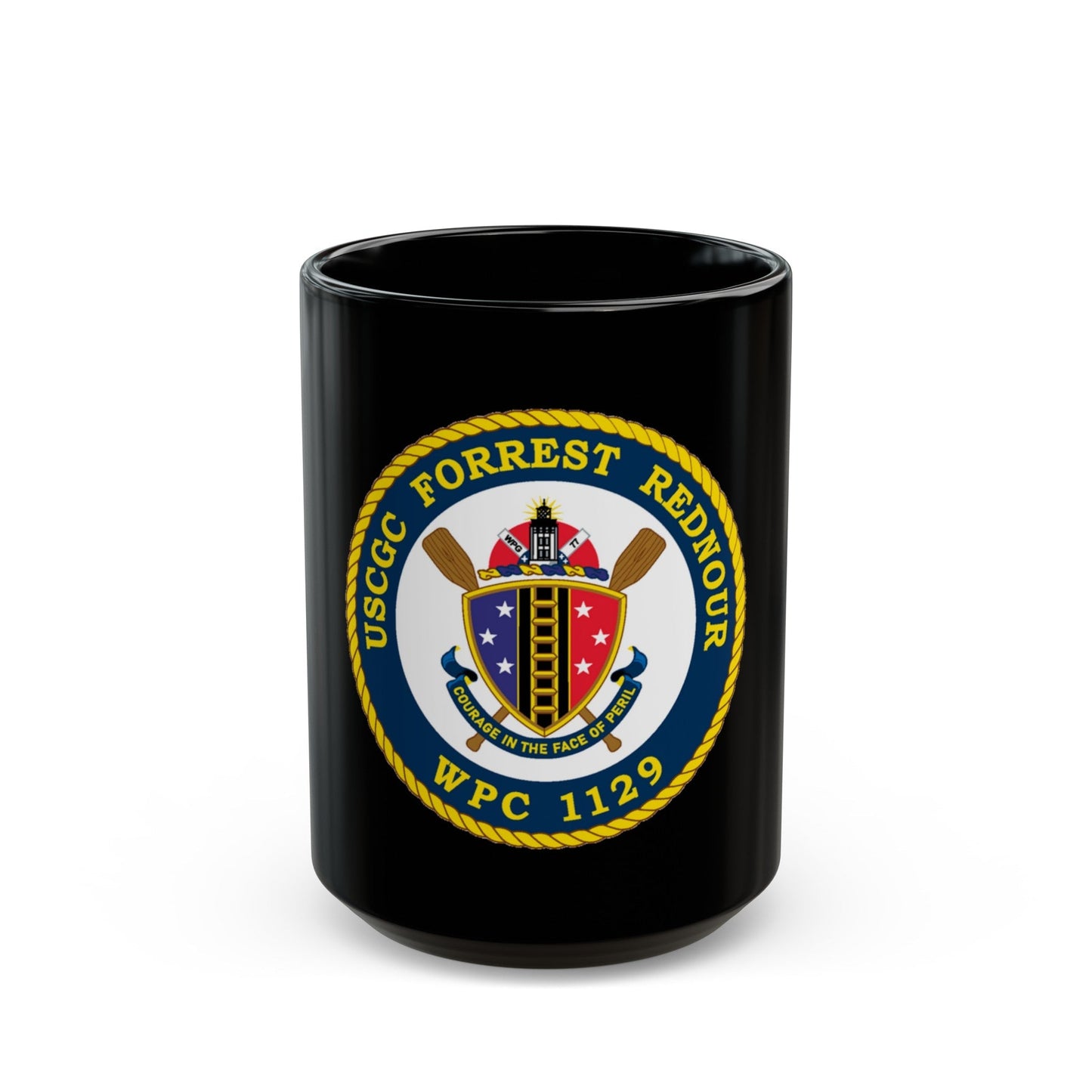 USCGC Forrest Rednour WPC 1129 (U.S. Coast Guard) Black Coffee Mug-15oz-The Sticker Space