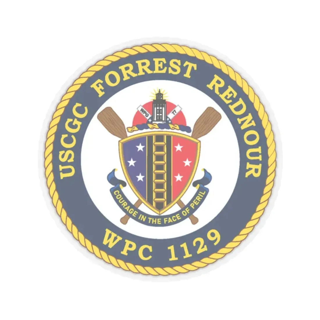 USCGC Forrest Rednour WPC 1129 (U.S. Coast Guard) STICKER Vinyl Kiss-Cut Decal 2 Inch Transparent - The Sticker Space