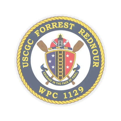 USCGC Forrest Rednour WPC 1129 (U.S. Coast Guard) STICKER Vinyl Kiss-Cut Decal 4 Inch Transparent - The Sticker Space