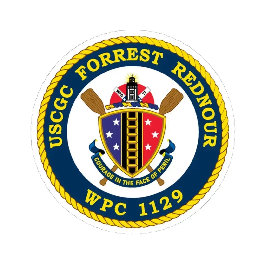 USCGC Forrest Rednour WPC 1129 (U.S. Coast Guard) STICKER Vinyl Kiss-Cut Decal 4 Inch White - The Sticker Space