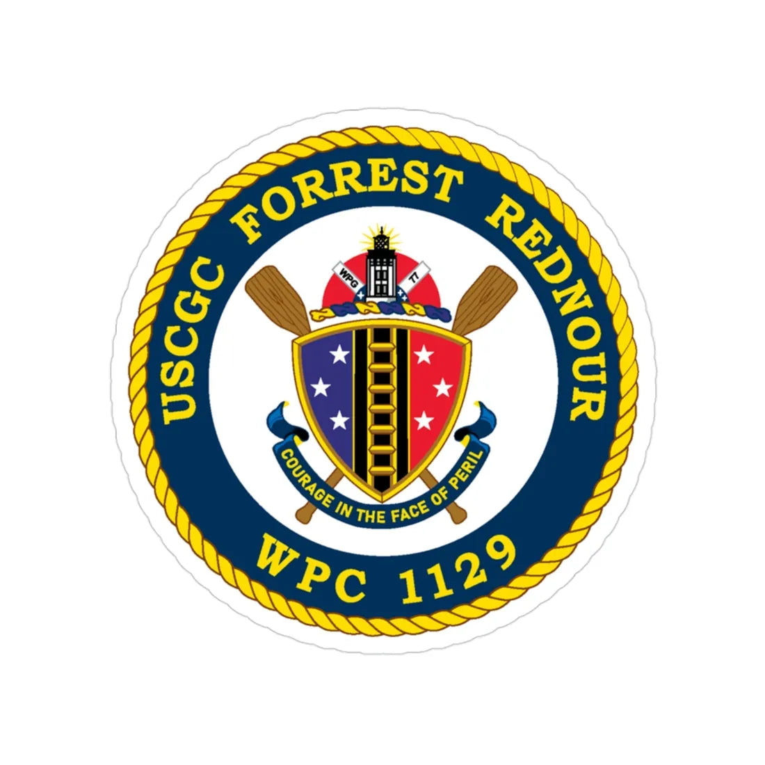 USCGC Forrest Rednour WPC 1129 (U.S. Coast Guard) Transparent STICKER Die-Cut Vinyl Decal 3 Inch - The Sticker Space