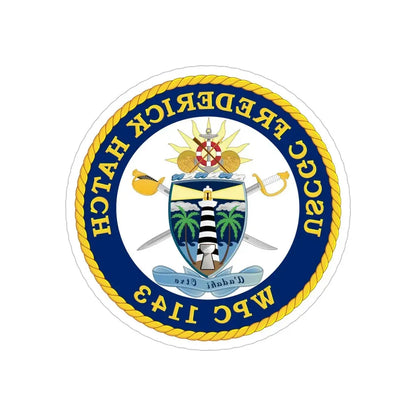 USCGC Frederick Hatch WPC 1143 (U.S. Coast Guard) REVERSE PRINT Transparent Die-Cut STICKER 6 Inch Die-Cut Transparent - The Sticker Space