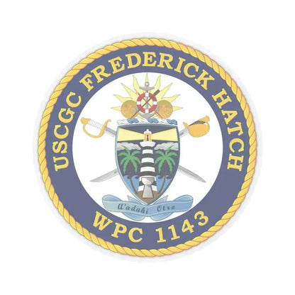 USCGC Frederick Hatch WPC 1143 (U.S. Coast Guard) STICKER Vinyl Kiss-Cut Decal 3 Inch Transparent - The Sticker Space