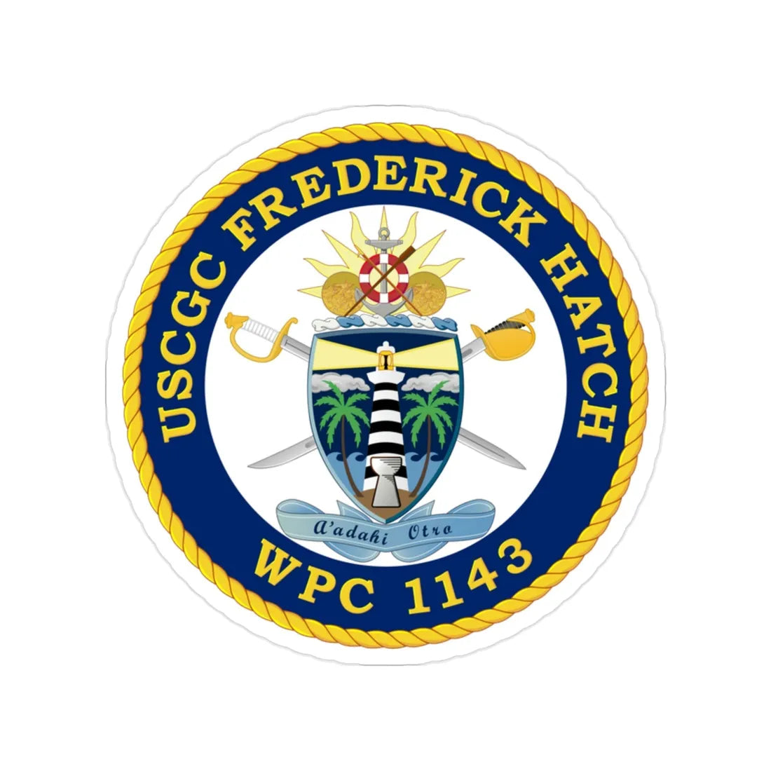 USCGC Frederick Hatch WPC 1143 (U.S. Coast Guard) Transparent STICKER Die-Cut Vinyl Decal 2 Inch - The Sticker Space
