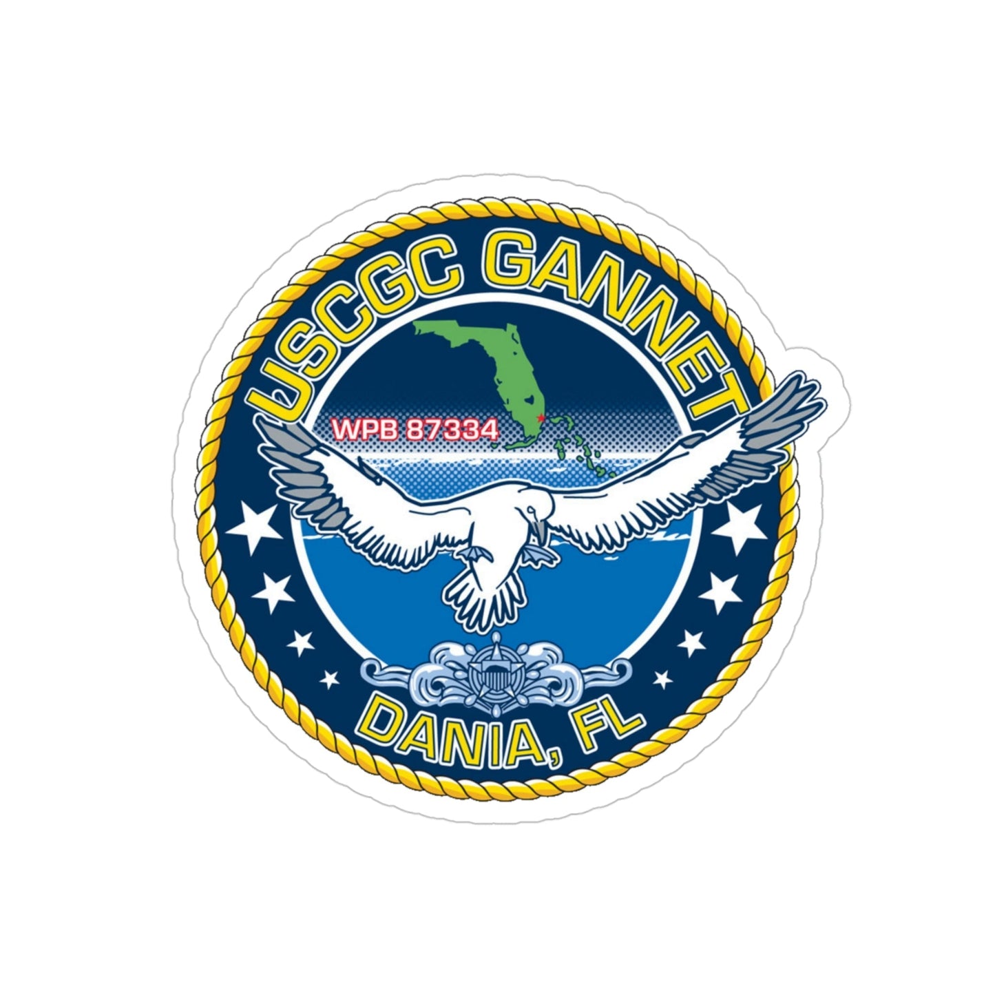 USCGC Gannet Dania FL (U.S. Coast Guard) Transparent STICKER Die-Cut Vinyl Decal-4 Inch-The Sticker Space