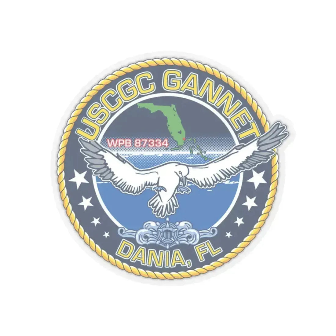 USCGC Gannet Dania FL (U.S. Coast Guard) STICKER Vinyl Kiss-Cut Decal 3 Inch Transparent - The Sticker Space