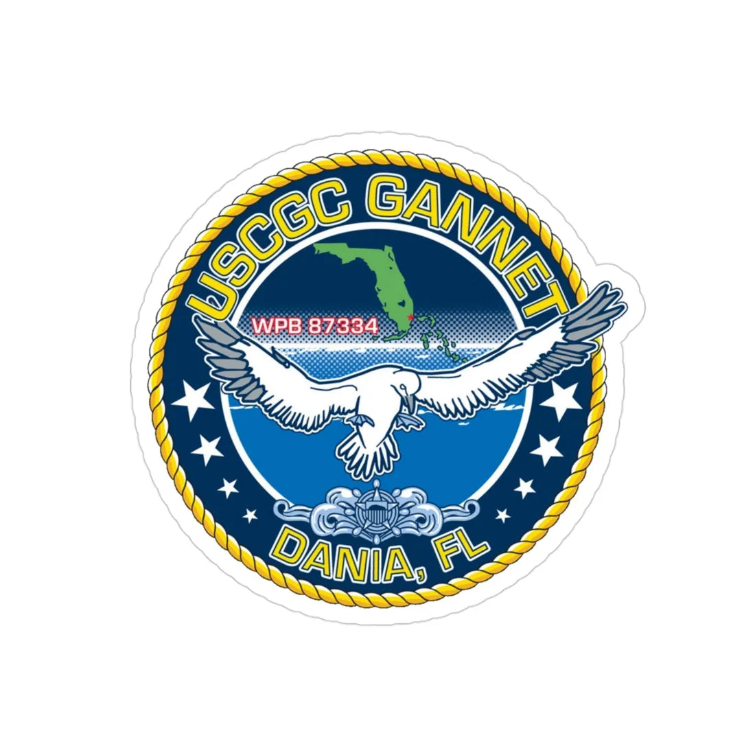 USCGC Gannet Dania FL (U.S. Coast Guard) Transparent STICKER Die-Cut Vinyl Decal 3 Inch - The Sticker Space