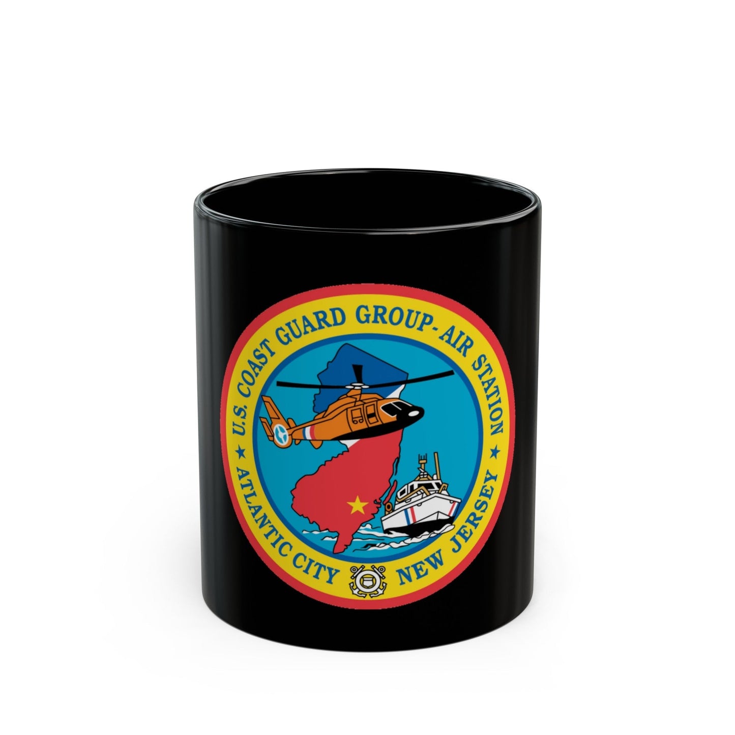 USCGC Group Air Station Atlantic City NJ (U.S. Coast Guard) Black Coffee Mug-11oz-The Sticker Space