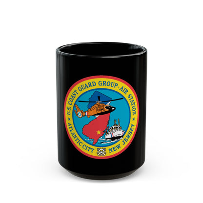 USCGC Group Air Station Atlantic City NJ (U.S. Coast Guard) Black Coffee Mug-15oz-The Sticker Space