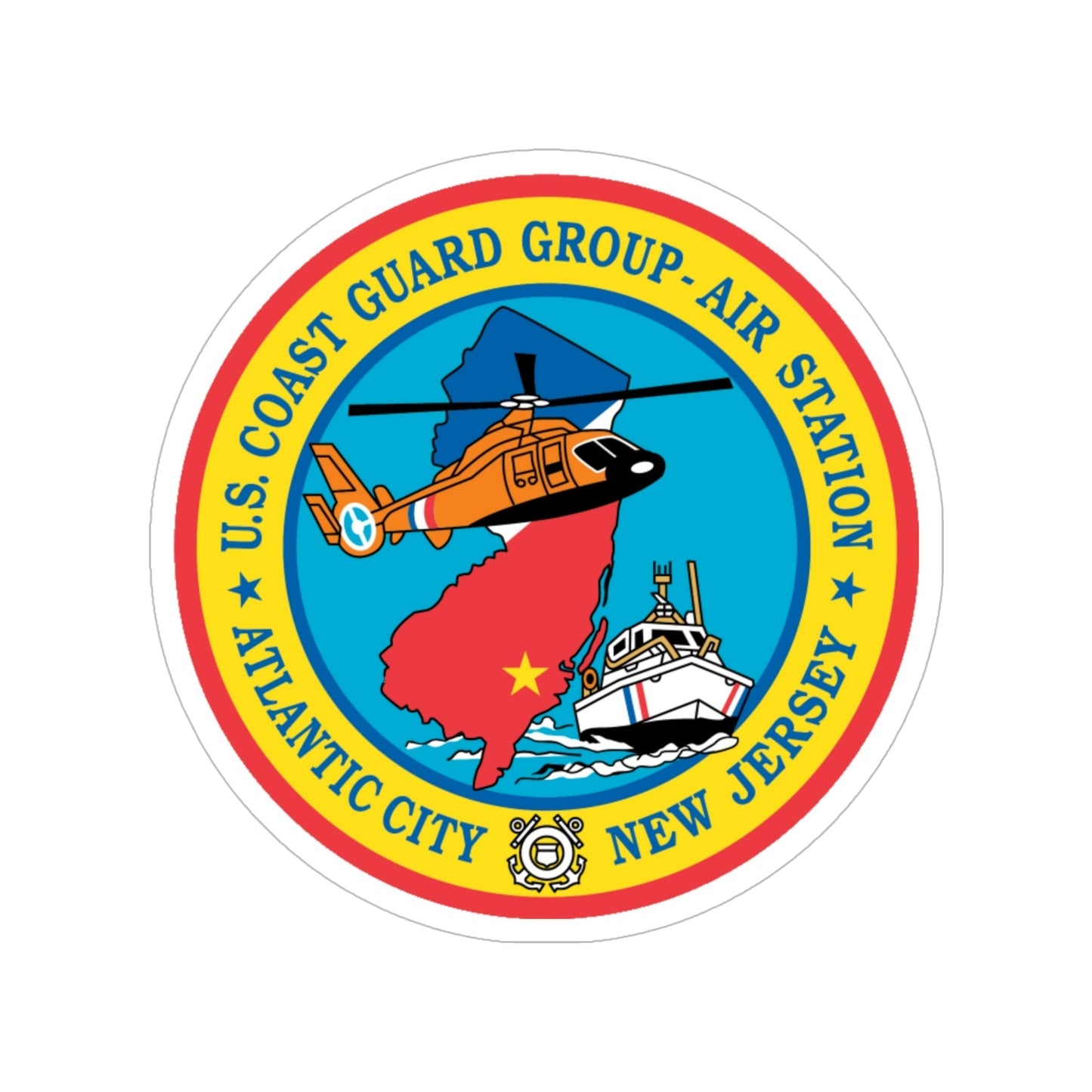 USCGC Group Air Station Atlantic City NJ (U.S. Coast Guard) Transparent STICKER Die-Cut Vinyl Decal-6 Inch-The Sticker Space