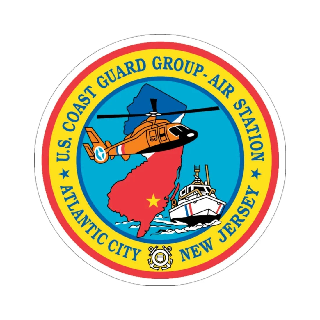 USCGC Group Air Station Atlantic City NJ (U.S. Coast Guard) STICKER Vinyl Die-Cut Decal 3 Inch - The Sticker Space