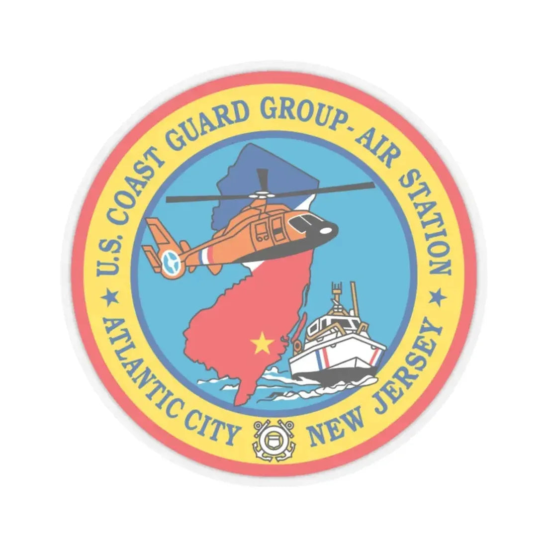 USCGC Group Air Station Atlantic City NJ (U.S. Coast Guard) STICKER Vinyl Kiss-Cut Decal 4 Inch Transparent - The Sticker Space