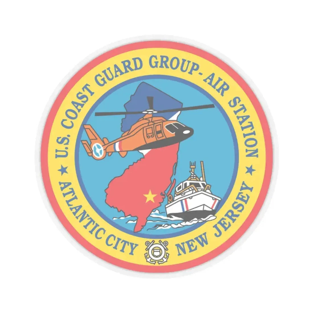 USCGC Group Air Station Atlantic City NJ (U.S. Coast Guard) STICKER Vinyl Kiss-Cut Decal 6 Inch Transparent - The Sticker Space