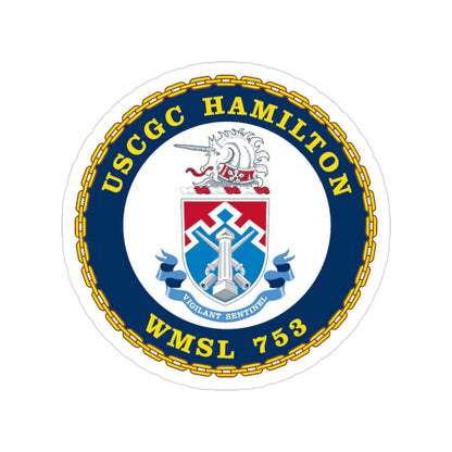 USCGC Hamilton WMSL 753 (U.S. Coast Guard) Transparent STICKER Die-Cut Vinyl Decal-3 Inch-The Sticker Space