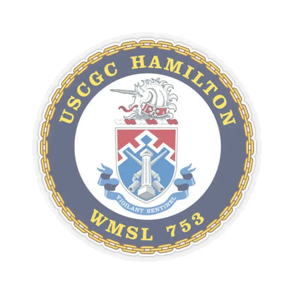 USCGC Hamilton WMSL 753 (U.S. Coast Guard) STICKER Vinyl Kiss-Cut Decal 2 Inch Transparent - The Sticker Space