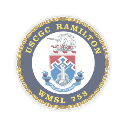 USCGC Hamilton WMSL 753 (U.S. Coast Guard) STICKER Vinyl Kiss-Cut Decal 2 Inch Transparent - The Sticker Space