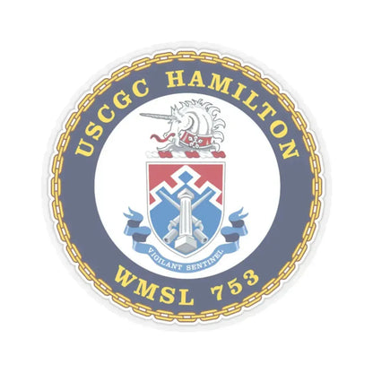 USCGC Hamilton WMSL 753 (U.S. Coast Guard) STICKER Vinyl Kiss-Cut Decal 3 Inch Transparent - The Sticker Space