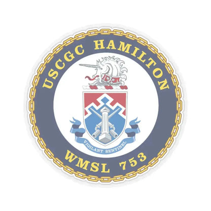 USCGC Hamilton WMSL 753 (U.S. Coast Guard) STICKER Vinyl Kiss-Cut Decal 4 Inch Transparent - The Sticker Space