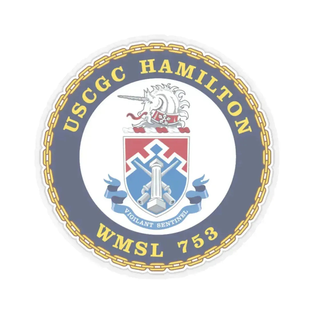 USCGC Hamilton WMSL 753 (U.S. Coast Guard) STICKER Vinyl Kiss-Cut Decal 6 Inch Transparent - The Sticker Space