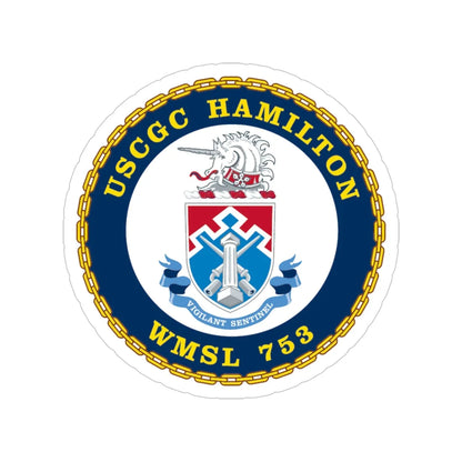 USCGC Hamilton WMSL 753 (U.S. Coast Guard) Transparent STICKER Die-Cut Vinyl Decal 4 Inch - The Sticker Space