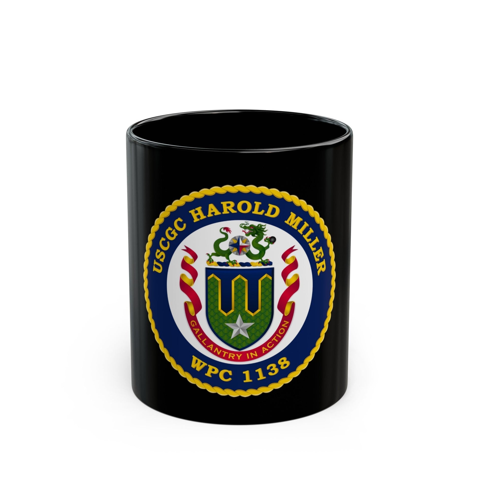 USCGC Harold Miller WPC 1138 (U.S. Coast Guard) Black Coffee Mug-11oz-The Sticker Space