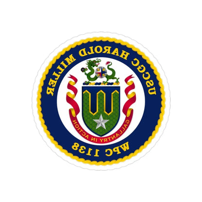 USCGC Harold Miller WPC 1138 (U.S. Coast Guard) REVERSE PRINT Transparent Die-Cut STICKER 2 Inch Die-Cut Transparent - The Sticker Space