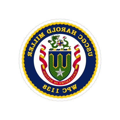 USCGC Harold Miller WPC 1138 (U.S. Coast Guard) REVERSE PRINT Transparent Die-Cut STICKER 6 Inch Die-Cut Transparent - The Sticker Space
