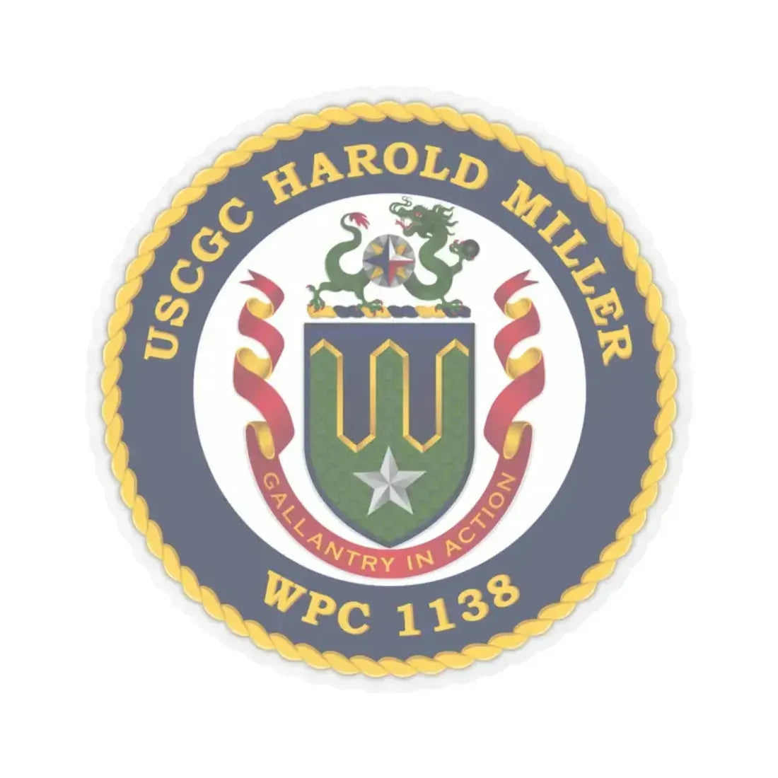 USCGC Harold Miller WPC 1138 (U.S. Coast Guard) STICKER Vinyl Kiss-Cut Decal 2 Inch Transparent - The Sticker Space