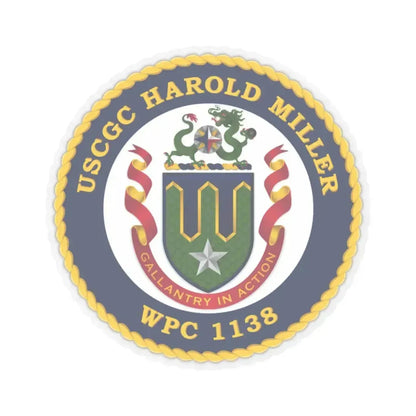 USCGC Harold Miller WPC 1138 (U.S. Coast Guard) STICKER Vinyl Kiss-Cut Decal 2 Inch Transparent - The Sticker Space