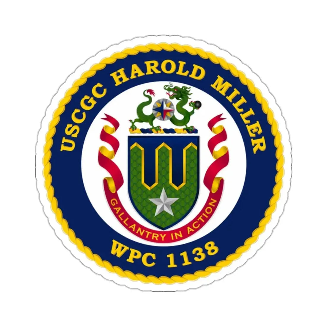 USCGC Harold Miller WPC 1138 (U.S. Coast Guard) STICKER Vinyl Kiss-Cut Decal 2 Inch White - The Sticker Space