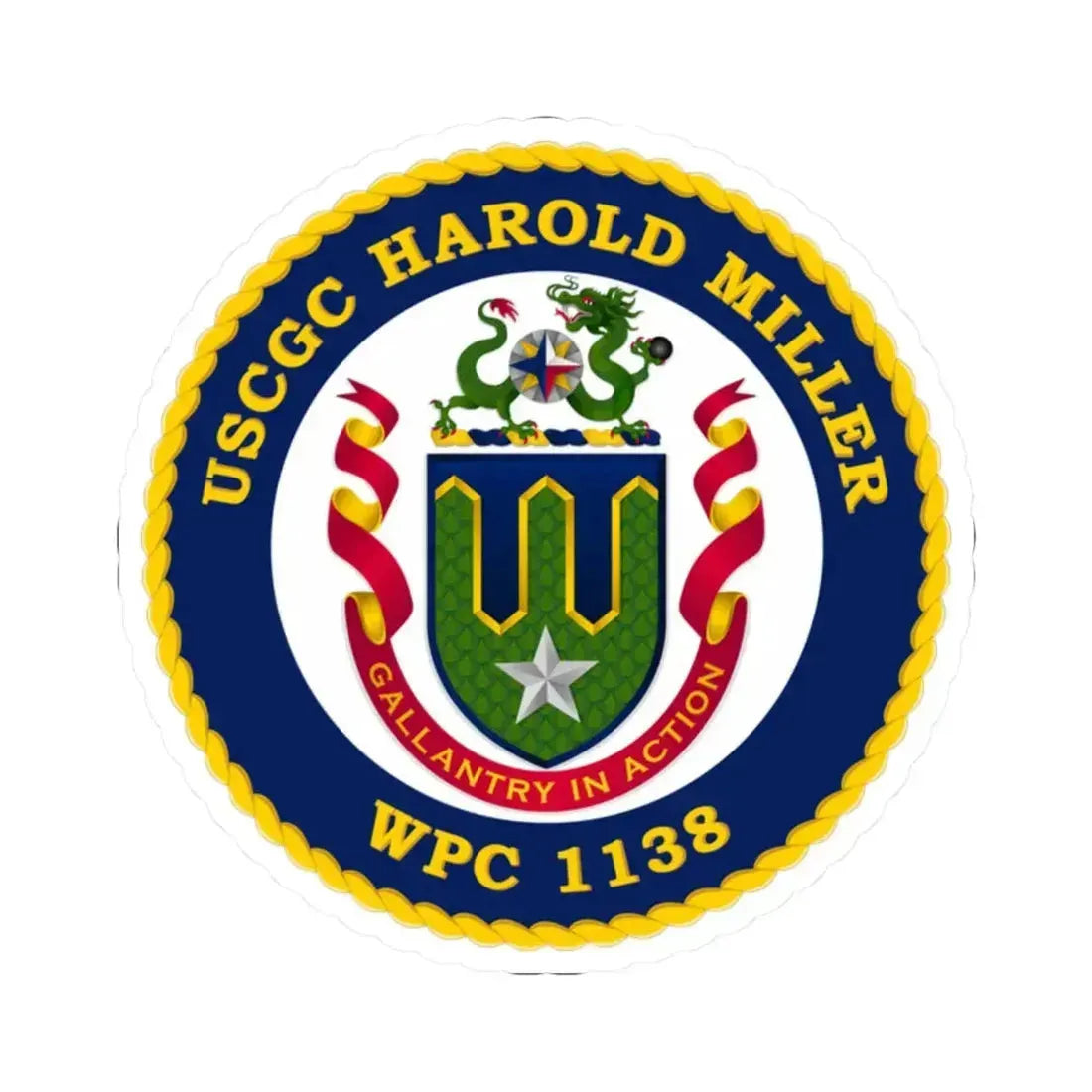 USCGC Harold Miller WPC 1138 (U.S. Coast Guard) STICKER Vinyl Kiss-Cut Decal 2 Inch White - The Sticker Space