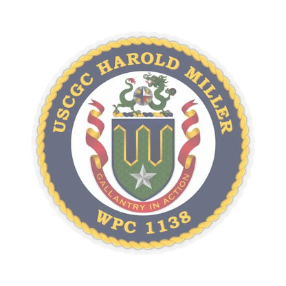 USCGC Harold Miller WPC 1138 (U.S. Coast Guard) STICKER Vinyl Kiss-Cut Decal 3 Inch Transparent - The Sticker Space