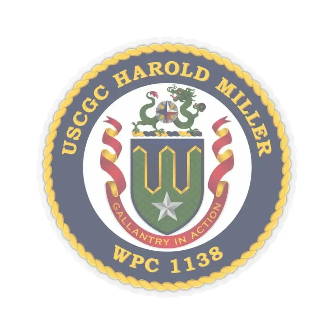 USCGC Harold Miller WPC 1138 (U.S. Coast Guard) STICKER Vinyl Kiss-Cut Decal 3 Inch Transparent - The Sticker Space