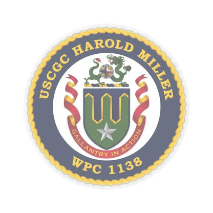 USCGC Harold Miller WPC 1138 (U.S. Coast Guard) STICKER Vinyl Kiss-Cut Decal 3 Inch Transparent - The Sticker Space