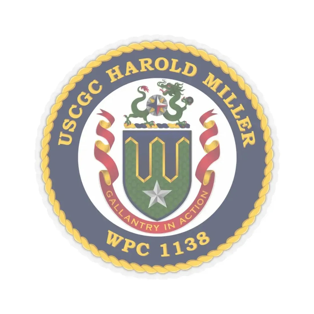 USCGC Harold Miller WPC 1138 (U.S. Coast Guard) STICKER Vinyl Kiss-Cut Decal 4 Inch Transparent - The Sticker Space