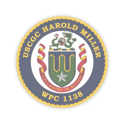 USCGC Harold Miller WPC 1138 (U.S. Coast Guard) STICKER Vinyl Kiss-Cut Decal 4 Inch Transparent - The Sticker Space