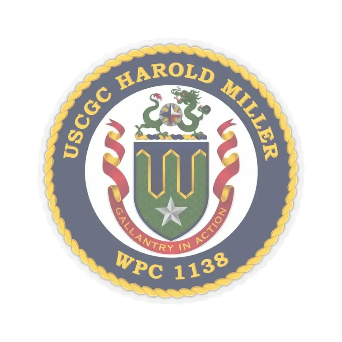 USCGC Harold Miller WPC 1138 (U.S. Coast Guard) STICKER Vinyl Kiss-Cut Decal 4 Inch Transparent - The Sticker Space
