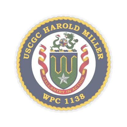 USCGC Harold Miller WPC 1138 (U.S. Coast Guard) STICKER Vinyl Kiss-Cut Decal 4 Inch Transparent - The Sticker Space
