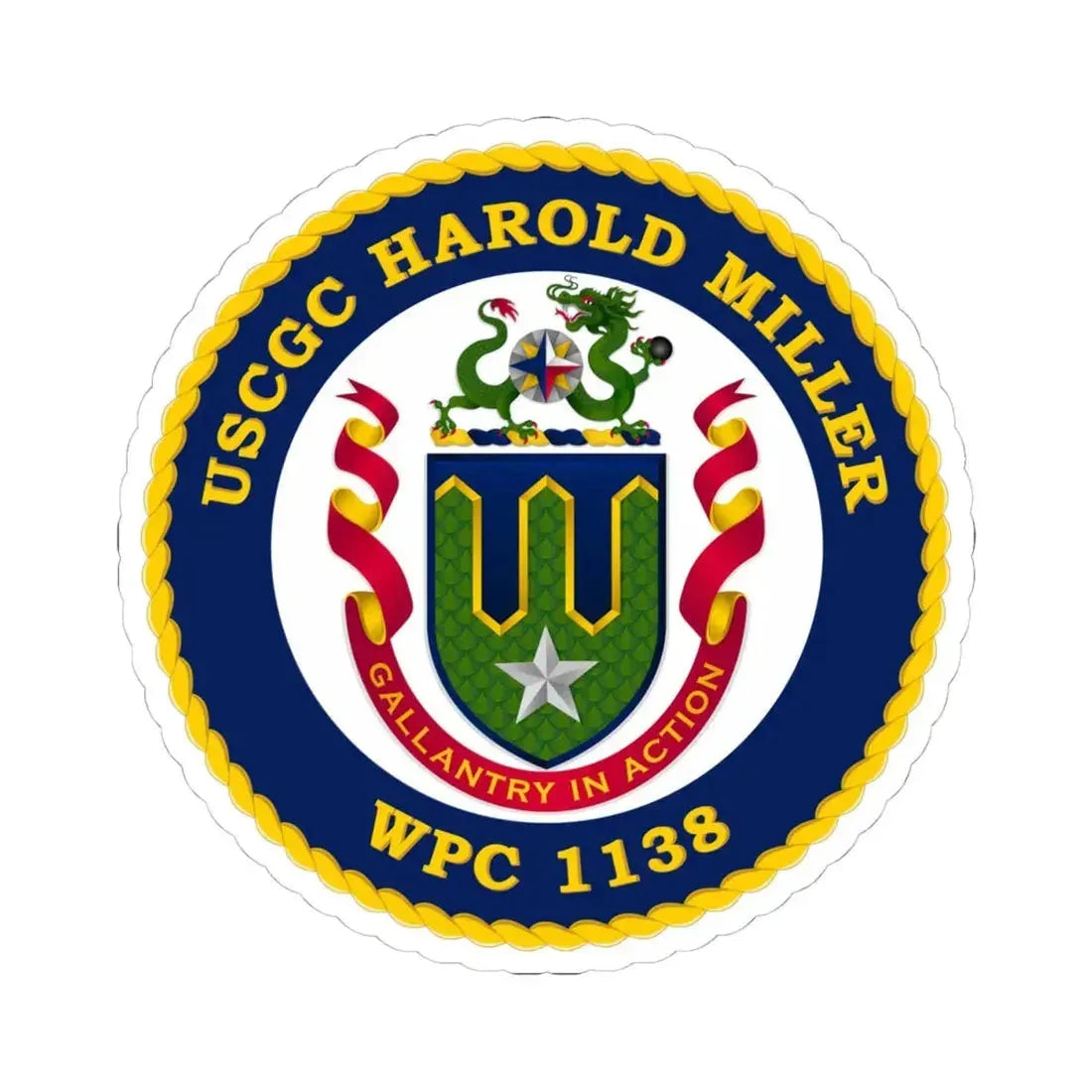 USCGC Harold Miller WPC 1138 (U.S. Coast Guard) STICKER Vinyl Kiss-Cut Decal 4 Inch White - The Sticker Space